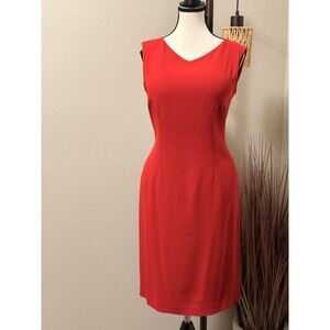 Lauren Ralph Lauren Dress Red Sleeveless Lined Sheath Size 6 EUC